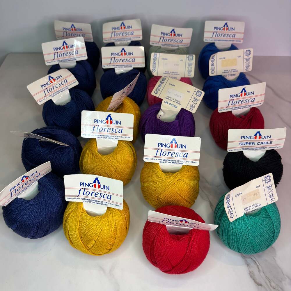 Vintage Pingouin Floresca Crochet Cotton Yarn Lot 20